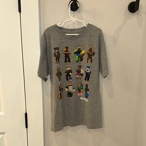 EUC ROBLOX Boys Gray Kids Short Sleeve Tee T-Shirt Top Size S Small
